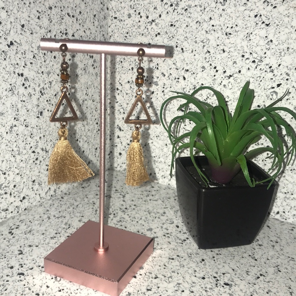 Tan dangling earrings